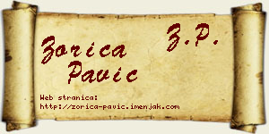 Zorica Pavić vizit kartica